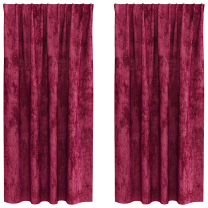 Vorhang mit Vorhängen 2 pcs Weinrot 175 x 140 cm Samt