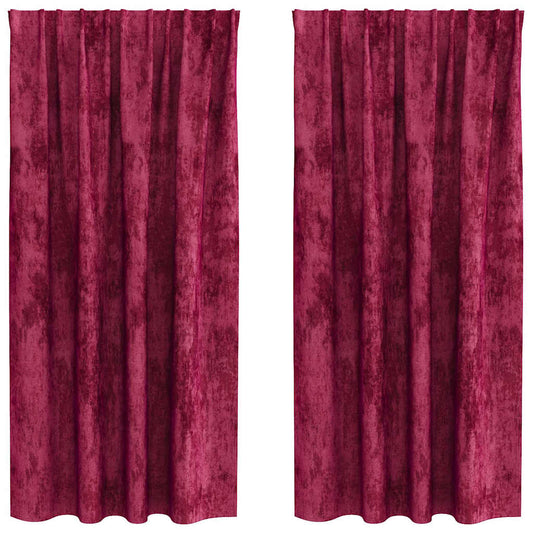 Vorhang mit Vorhängen 2 pcs Weinrot 175 x 140 cm Samt