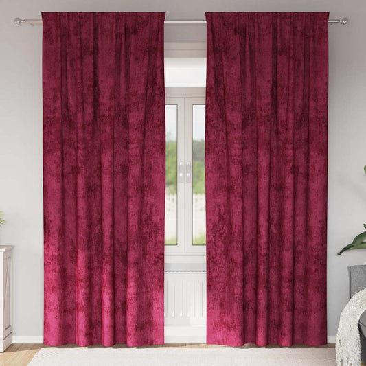 Vorhang mit Vorhängen 2 pcs Weinrot 245 x 140 cm Samt