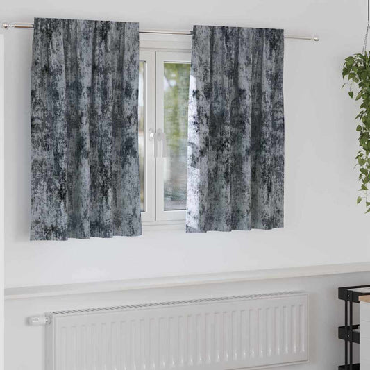 Vorhang mit Vorhängen 2 pcs Silbergrau 140 x 140 cm Samt