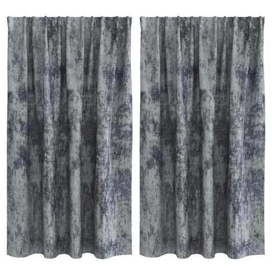 Vorhang mit Vorhängen 2 pcs Silbergrau 140 x 140 cm Samt
