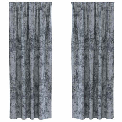 Vorhang mit Vorhängen 2 pcs Silbergrau 245 x 140 cm Samt