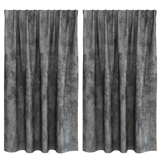 Vorhang mit Vorhängen 2 pcs Grau 140 x 140 cm Samt