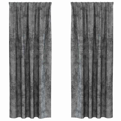 Vorhang mit Vorhängen 2 pcs Grau 245 x 140 cm Samt