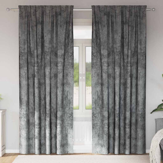 Vorhang mit Vorhängen 2 pcs Grau 260 x 140 cm Samt