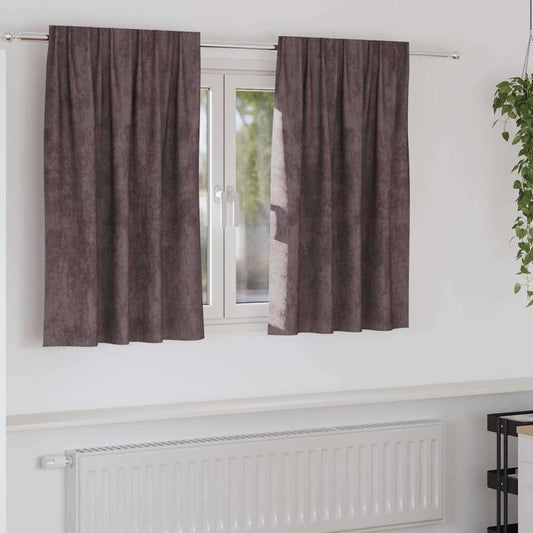 Vorhang mit Vorhängen 2 pcs Braun 140 x 140 cm Samt