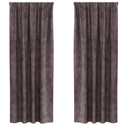 Vorhang mit Vorhängen 2 pcs Braun 245 x 140 cm Samt