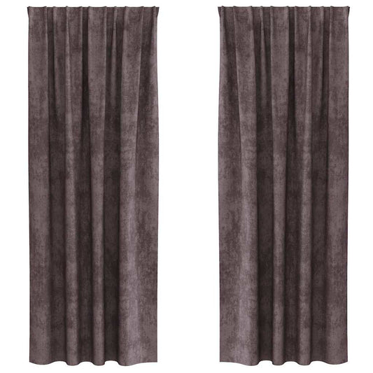 Vorhang mit Vorhängen 2 pcs Braun 245 x 140 cm Samt