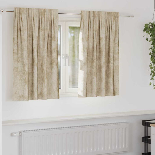 Vorhang mit Vorhängen 2 pcs Creme 140 x 140 cm Samt