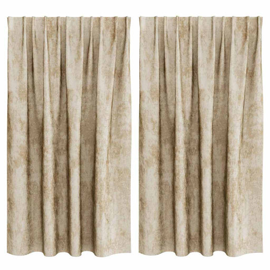 Vorhang mit Vorhängen 2 pcs Creme 140 x 140 cm Samt