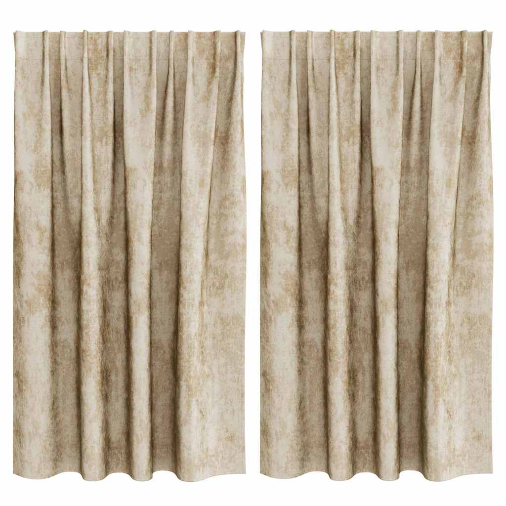 Vorhang mit Vorhängen 2 pcs Creme 140 x 140 cm Samt