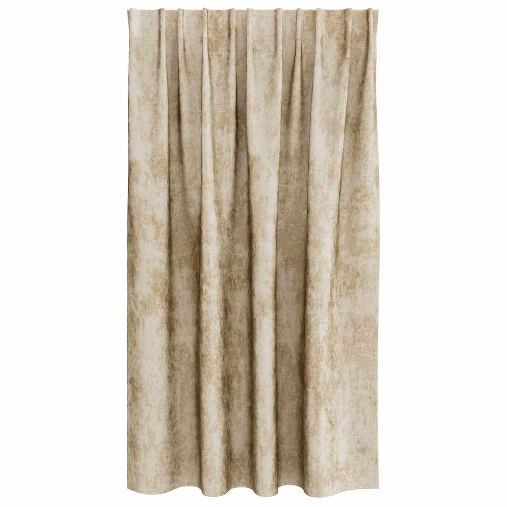 Vorhang mit Vorhängen 2 pcs Creme 140 x 140 cm Samt