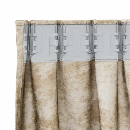 Vorhang mit Vorhängen 2 pcs Creme 260 x 140 cm Samt