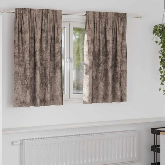 Vorhang mit Vorhängen 2 pcs Cappuccino 140 x 140 cm Samt