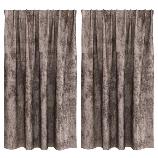 Vorhang mit Vorhängen 2 pcs Cappuccino 140 x 140 cm Samt