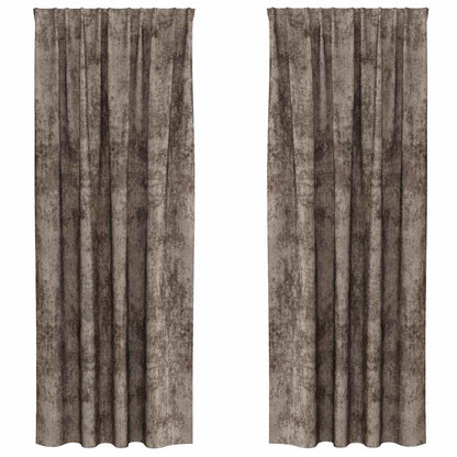 Vorhang mit Vorhängen 2 pcs Cappuccino 260 x 140 cm Samt