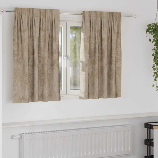 Vorhang mit Vorhängen 2 pcs Champagner 140 x 140 cm Samt