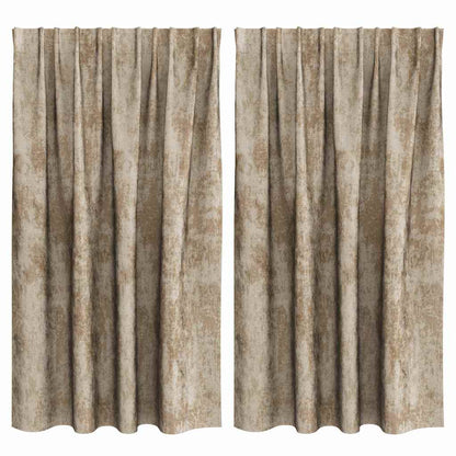 Vorhang mit Vorhängen 2 pcs Champagner 140 x 140 cm Samt