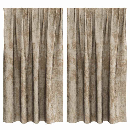 Vorhang mit Vorhängen 2 pcs Champagner 140 x 140 cm Samt