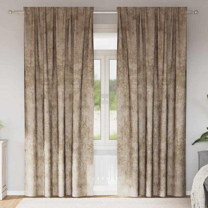Vorhang mit Vorhängen 2 pcs Champagner 260 x 140 cm Samt