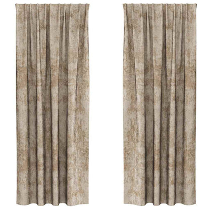 Vorhang mit Vorhängen 2 pcs Champagner 260 x 140 cm Samt