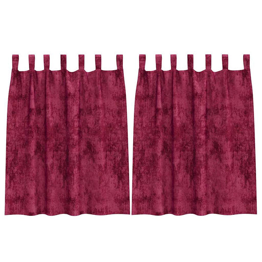 Vorhang mit Vorhängen 2 pcs Weinrot 140 x 140 cm Samt