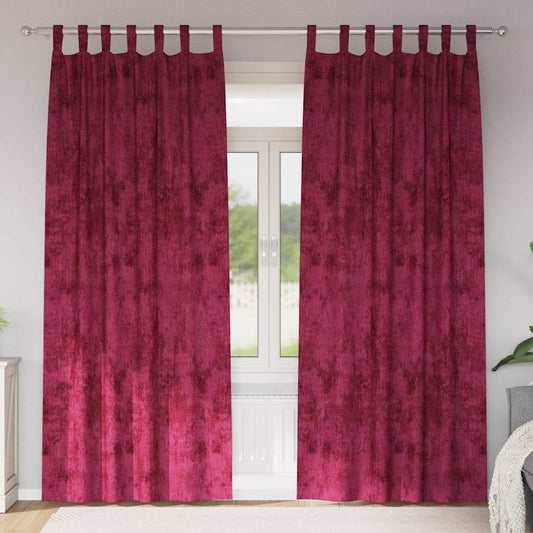 Vorhang mit Vorhängen 2 pcs Weinrot 225 x 140 cm Samt