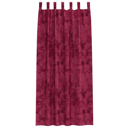 Vorhang mit Vorhängen 2 pcs Weinrot 260 x 140 cm Samt
