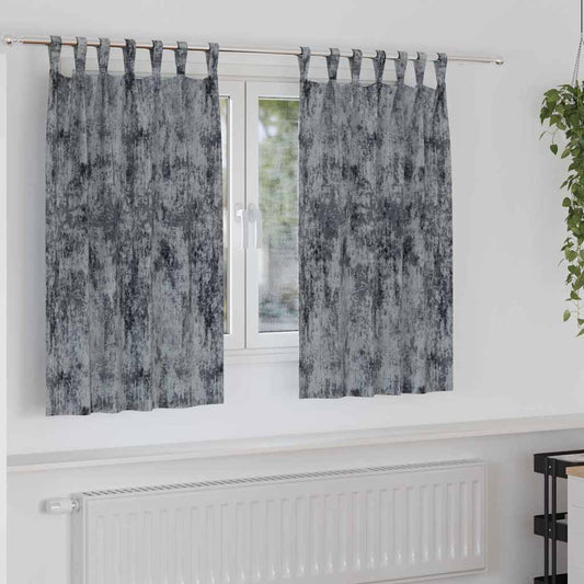 Vorhang mit Vorhängen 2 pcs Silber Grau 140 x 140 cm Samt