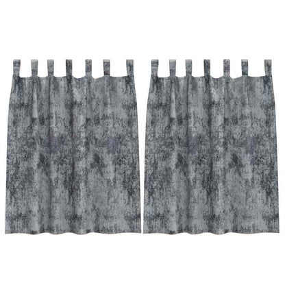 Vorhang mit Vorhängen 2 pcs Silber Grau 140 x 140 cm Samt