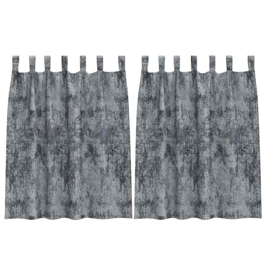 Vorhang mit Vorhängen 2 pcs Silber Grau 140 x 140 cm Samt