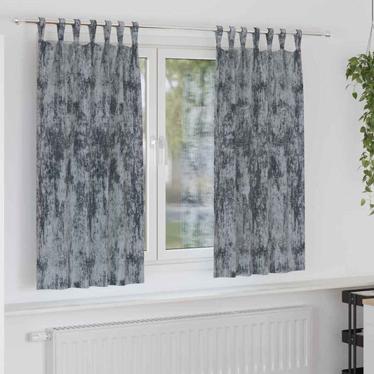 Vorhang mit Vorhängen 2 pcs Silbergrau 175 x 140 cm Samt