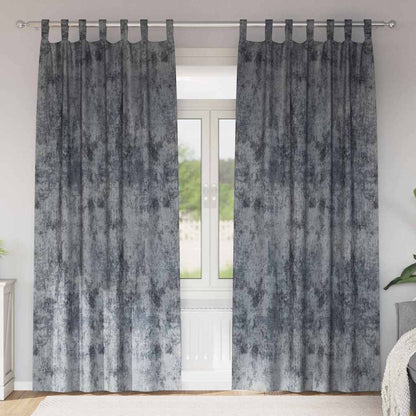 Vorhang mit Vorhängen 2 pcs Silbergrau 260 x 140 cm Samt