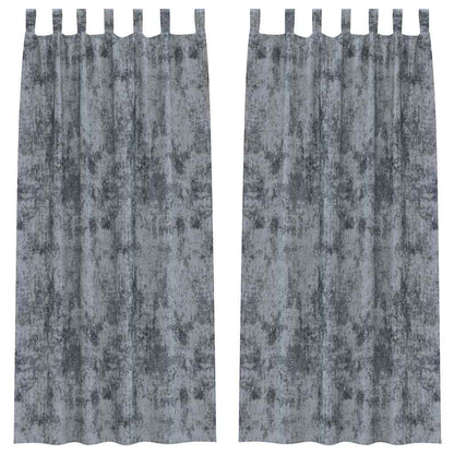 Vorhang mit Vorhängen 2 pcs Silbergrau 260 x 140 cm Samt