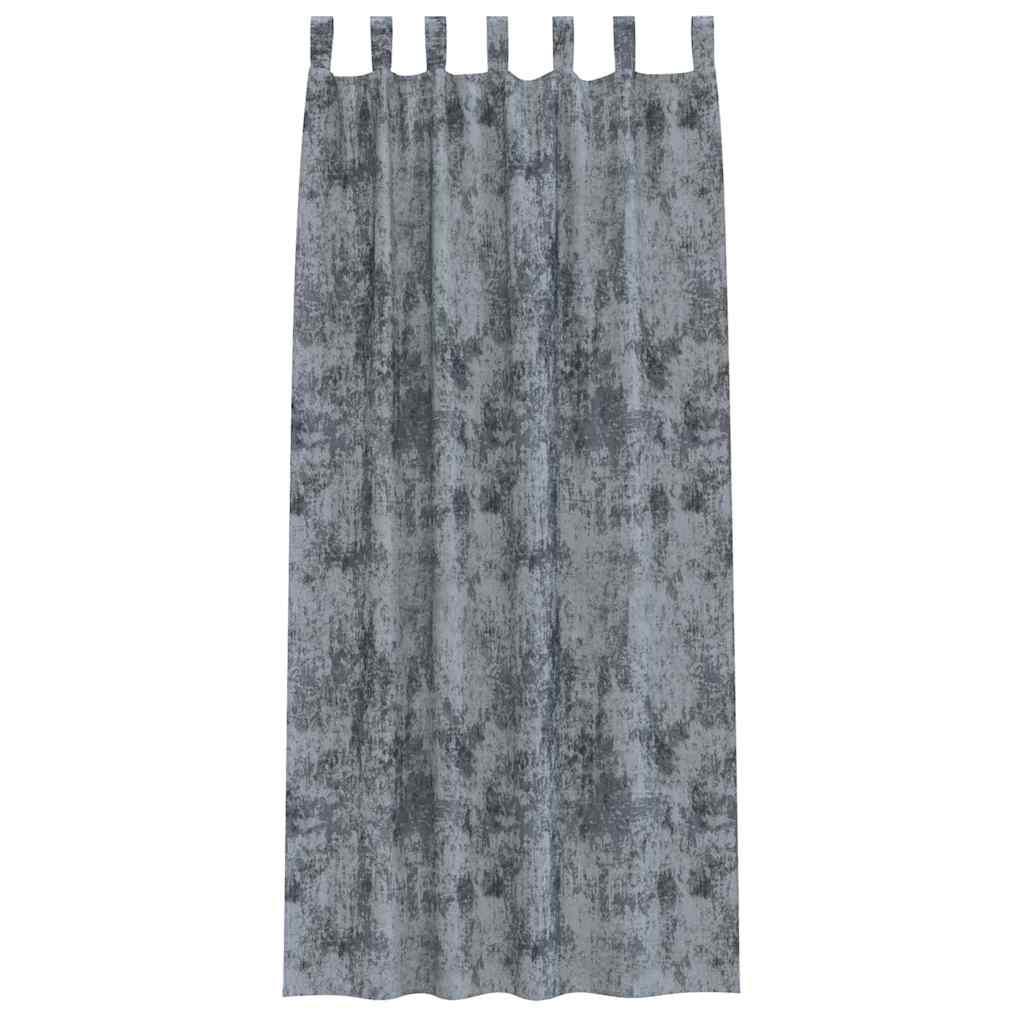 Vorhang mit Vorhängen 2 pcs Silbergrau 260 x 140 cm Samt