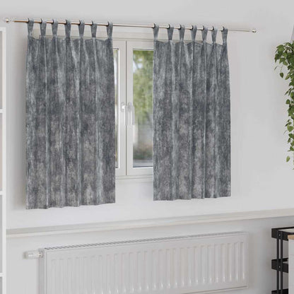 Vorhang mit Vorhängen 2 pcs Grau 140 x 140 cm Samt