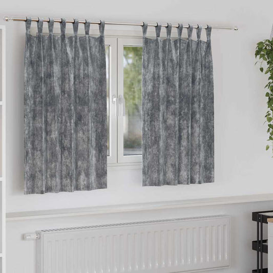 Vorhang mit Vorhängen 2 pcs Grau 140 x 140 cm Samt