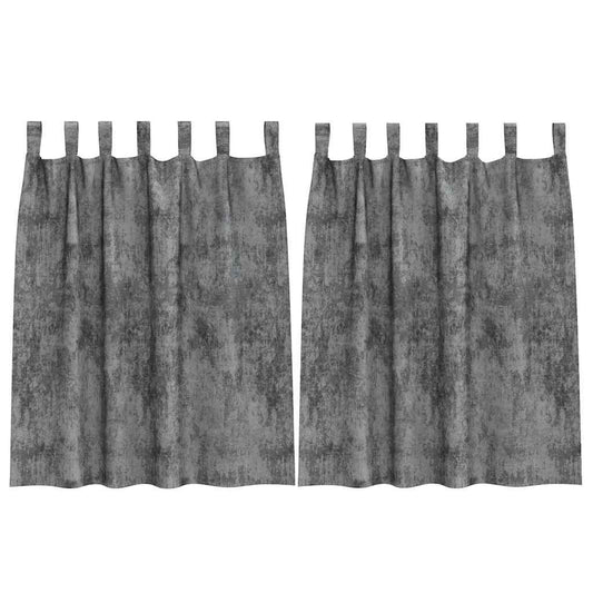 Vorhang mit Vorhängen 2 pcs Grau 140 x 140 cm Samt