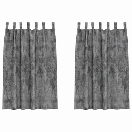 Vorhang mit Vorhängen 2 pcs Grau 175 x 140 cm Samt