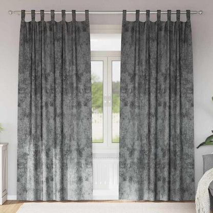 Vorhang mit Vorhängen 2 pcs Grau 260 x 140 cm Samt
