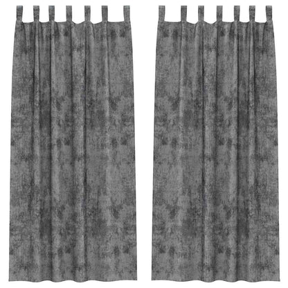 Vorhang mit Vorhängen 2 pcs Grau 260 x 140 cm Samt