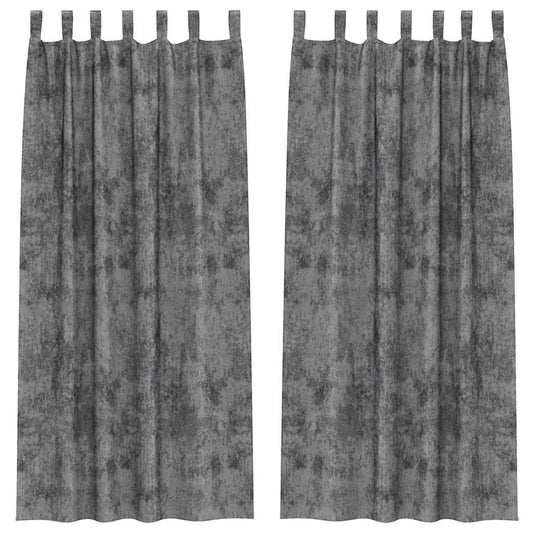 Vorhang mit Vorhängen 2 pcs Grau 260 x 140 cm Samt