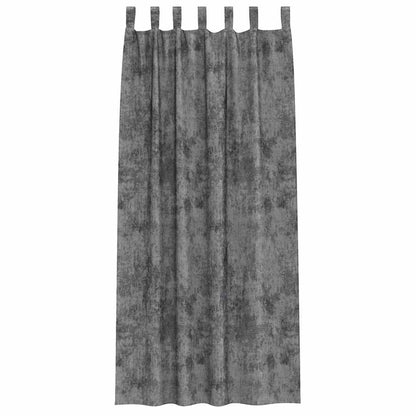 Vorhang mit Vorhängen 2 pcs Grau 260 x 140 cm Samt