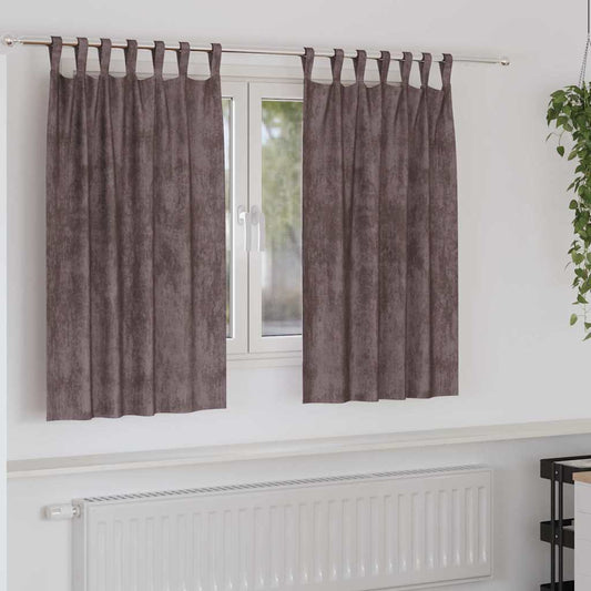 Vorhang mit Vorhängen 2 pcs Braun 140 x 140 cm Samt