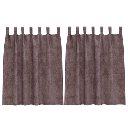 Vorhang mit Vorhängen 2 pcs Braun 140 x 140 cm Samt