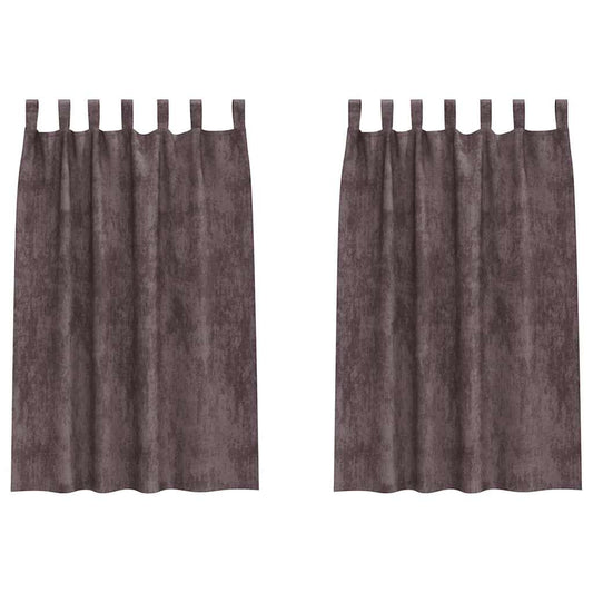 Vorhang mit Vorhängen 2 pcs Braun 175 x 140 cm Samt