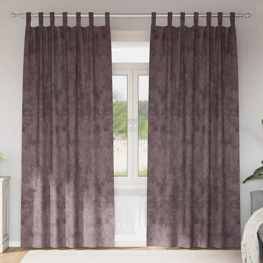 Vorhang mit Vorhängen 2 pcs Braun 225 x 140 cm Samt