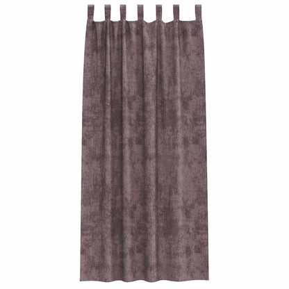 Vorhang mit Vorhängen 2 pcs Braun 225 x 140 cm Samt
