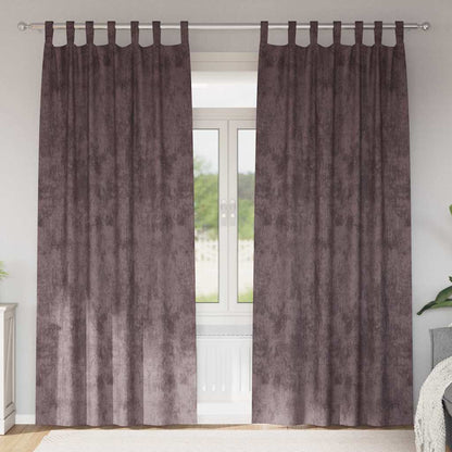 Vorhang mit Vorhängen 2 pcs Braun 260 x 140 cm Samt