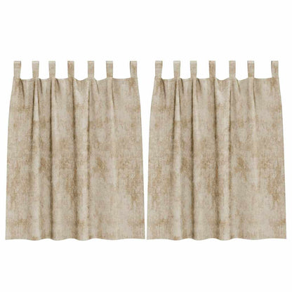 Vorhang mit Vorhängen 2 pcs Creme 140 x 140 cm Samt